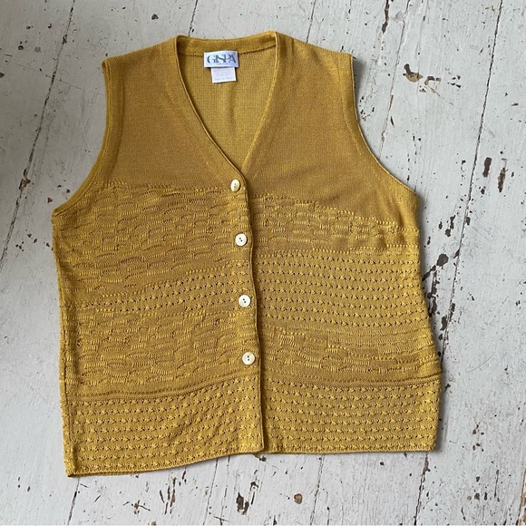 Gispa Open Weave Knit Sweater Vest Dark Academia - Picture 9 of 10